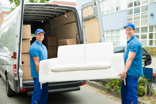 Removal van ready for a move in Westhampstead street