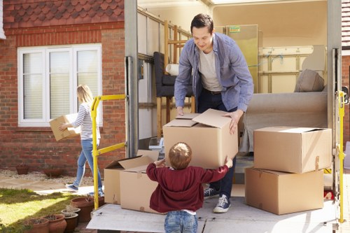 Student removals in Westhampstead with packed boxes ready for moving day