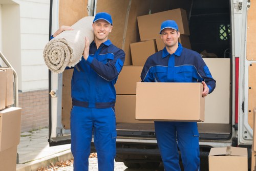 Van moving boxes from a Westhampstead flat for a transparent quote example