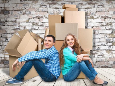 Moving van and packed furniture in Westhampstead