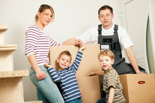 West Hampstead moving van with household boxes