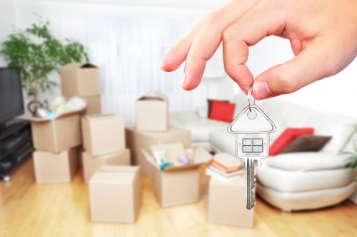 Packing boxes and furniture for a Westhampstead house relocation
