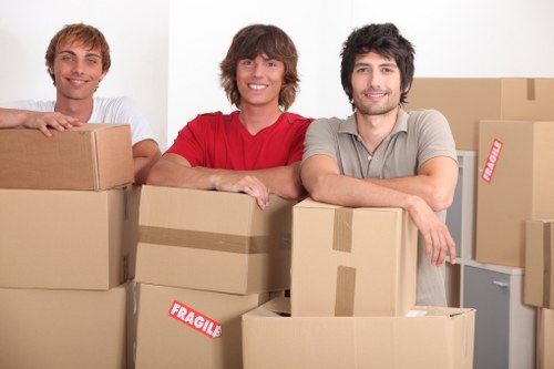 Packed boxes ready for a West Hampstead home relocation