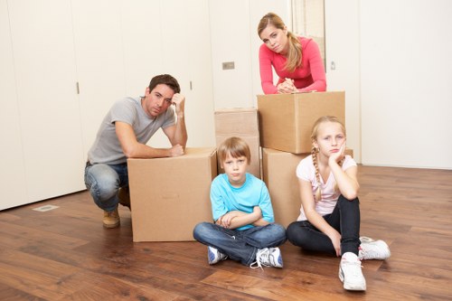 Professional movers handling a flat move in West Hampstead