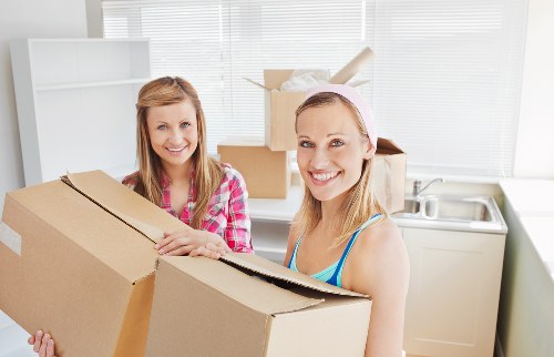 Business relocation logistics in Westhampstead on a city street