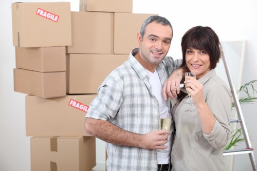 Movers working around flats and access challenges in West Hampstead